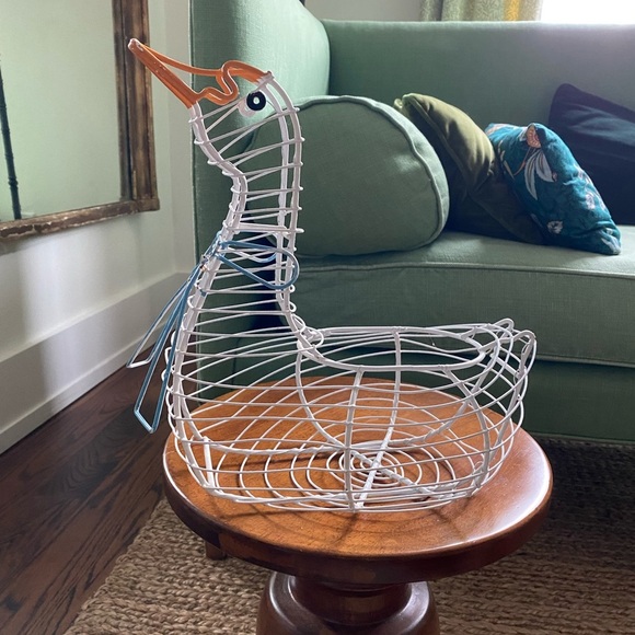 Lovely primitive duck  egg basket - Picture 1 of 3